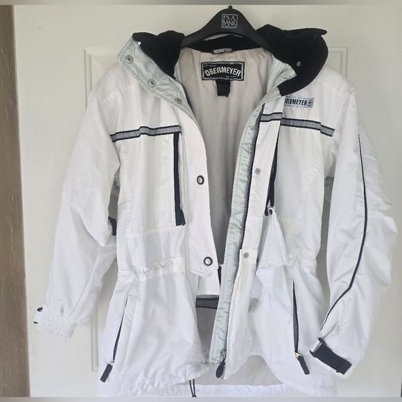 Obermeyer Black White Paris Ski Snowboarding Winter Jacket Coat Women’s sz 12 - Picture 4 of 17